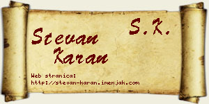 Stevan Karan vizit kartica